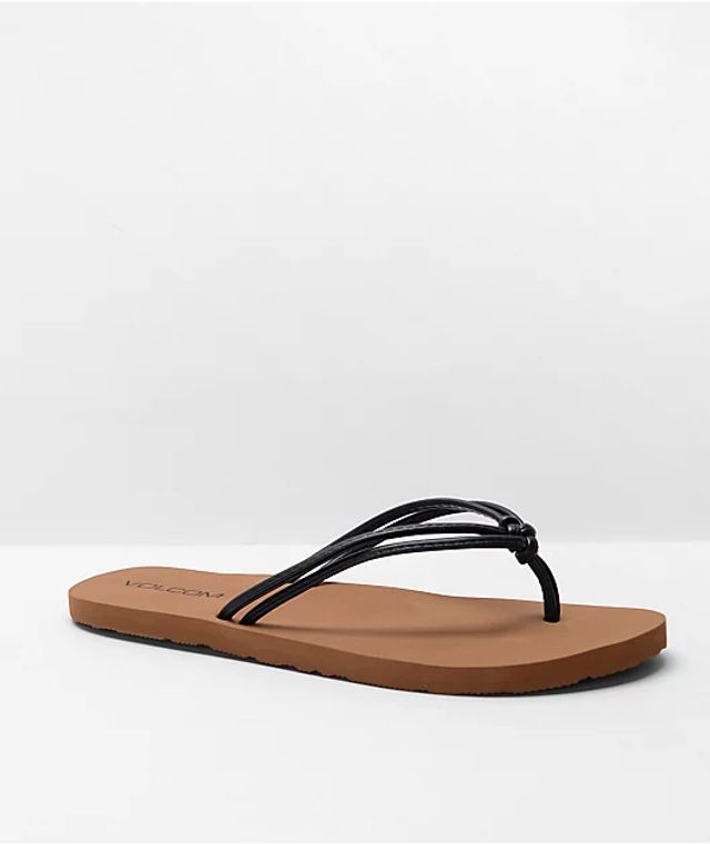 Volcom Forever And Ever Black Sandals | Dulles Town Center