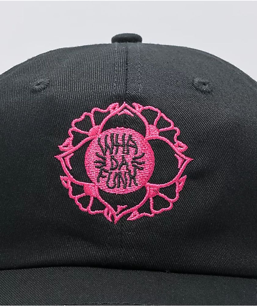 WHADAFUNK Flower Funk Black Strapback Hat