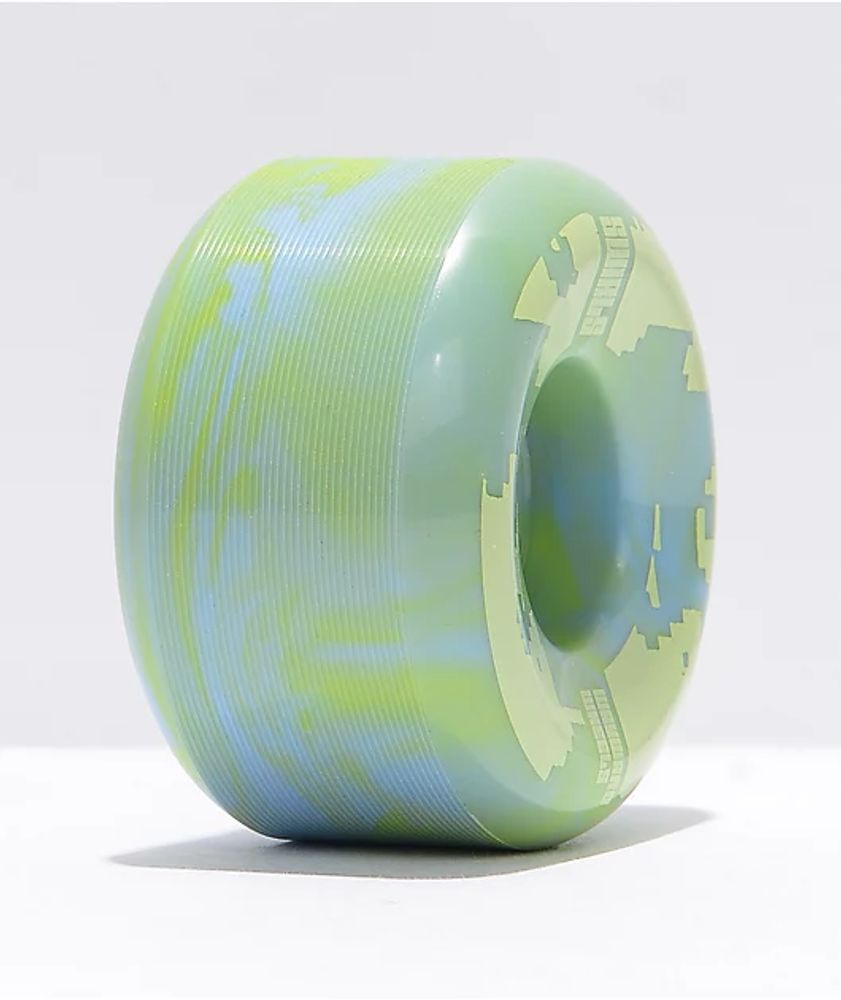 Wayward 53mm 101a Green & Blue Swirl Skateboard Wheels