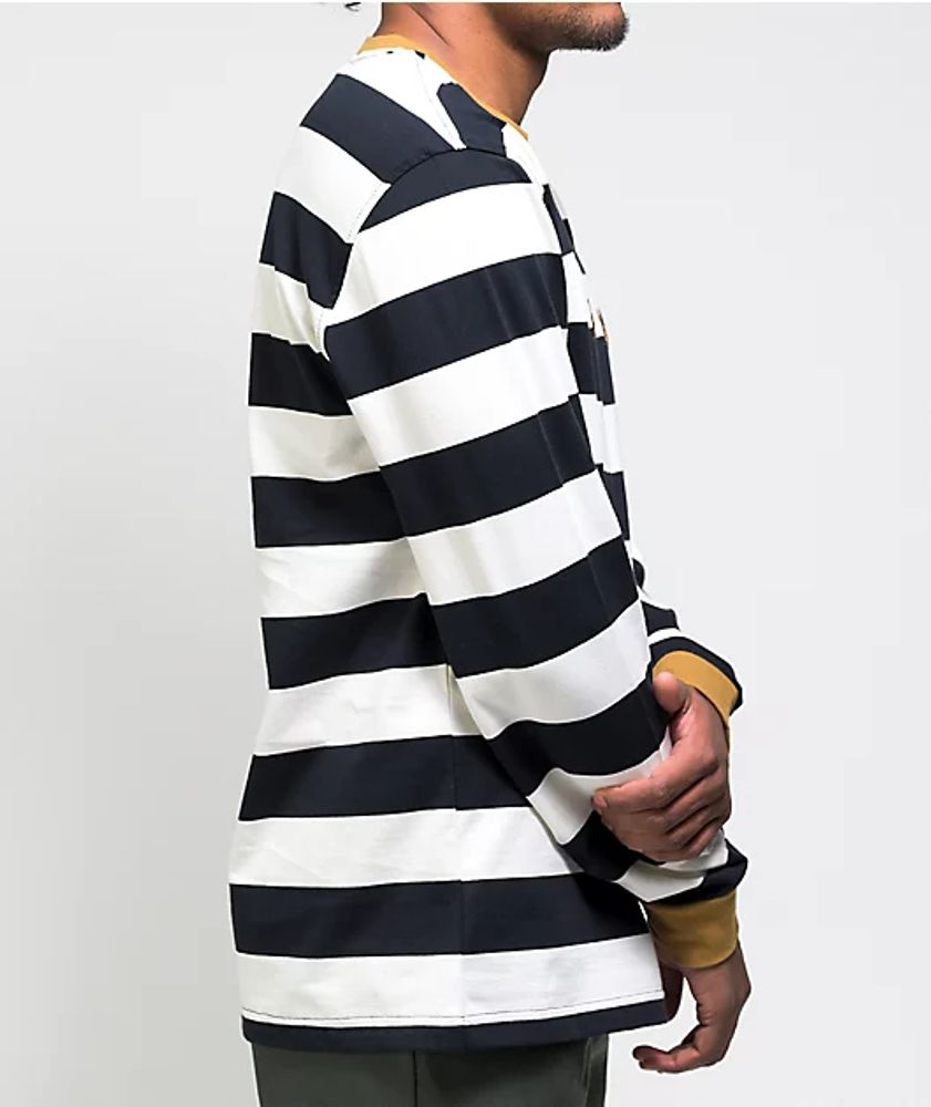 Welcome Thicc Stripe Black & Bone Knit Long Sleeve T-Shirt