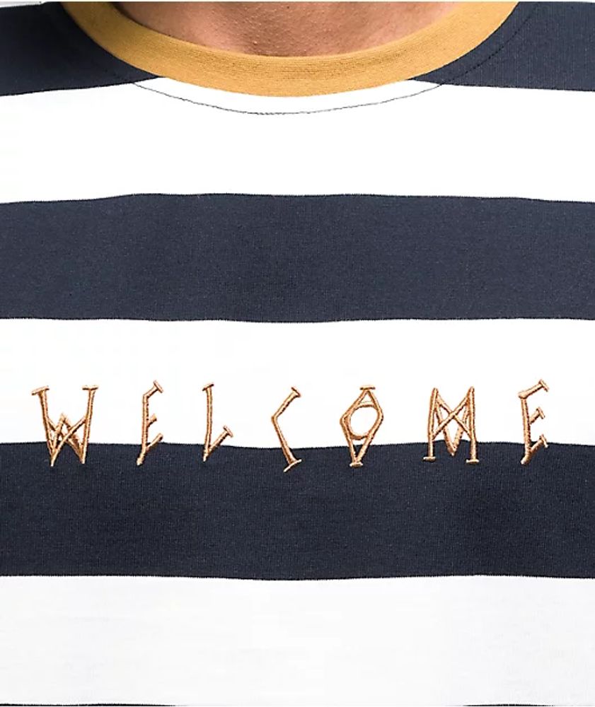 Welcome Thicc Stripe Black & Bone Knit Long Sleeve T-Shirt