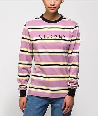 Welcome Vineyard Stripe Long Sleeve T-Shirt