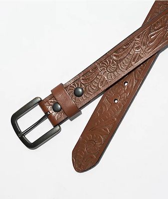 Wrangler Morning Glory Cognac Leather Belt
