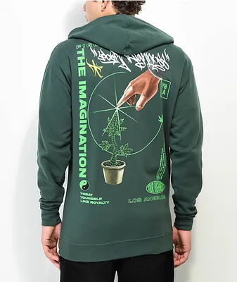 Monet Pozie Green Micro Fleece Quarter Zip Hoodie