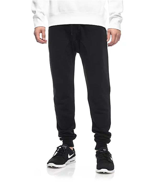 solid black joggers