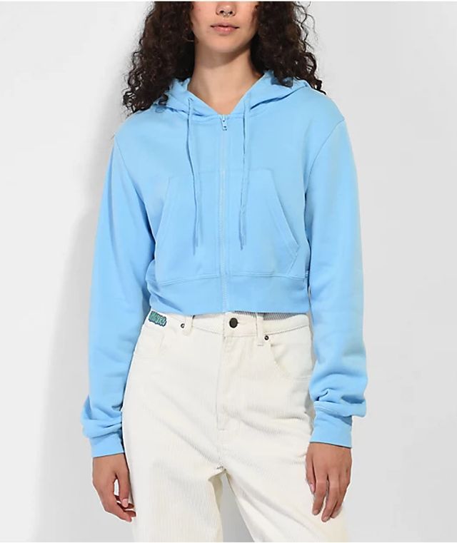 Empyre Zuri Skate Blue Crop Zip Hoodie