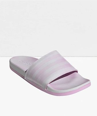 adidas Adilette Comfort White & Pink Slide Sandals