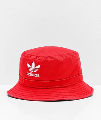 adidas Originals Washed Red Bucket Hat