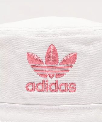 adidas Originals Washed White & Pink Bucket Hat