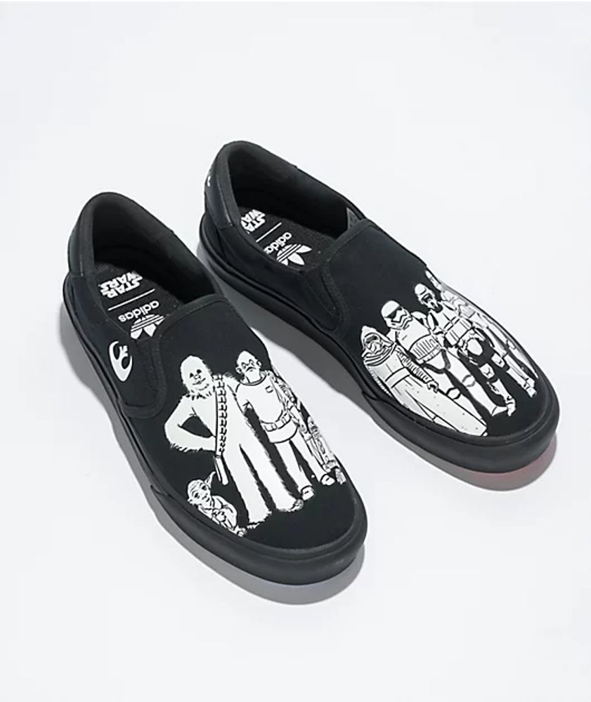 adidas x Star Wars Court Rally Black Slip-On Shoes