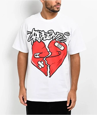 $AD BOYZ  by Junior H Broken Heart White T-Shirt