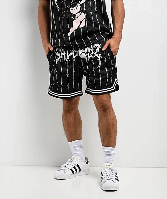 $AD BOYZ By Junior H Arrows Black Mesh Shorts
