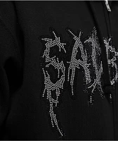 $AD BOYZ By Junior H Rhinestone Logo Black Zip Hoodie