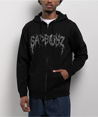 $AD BOYZ By Junior H Rhinestone Logo Black Zip Hoodie