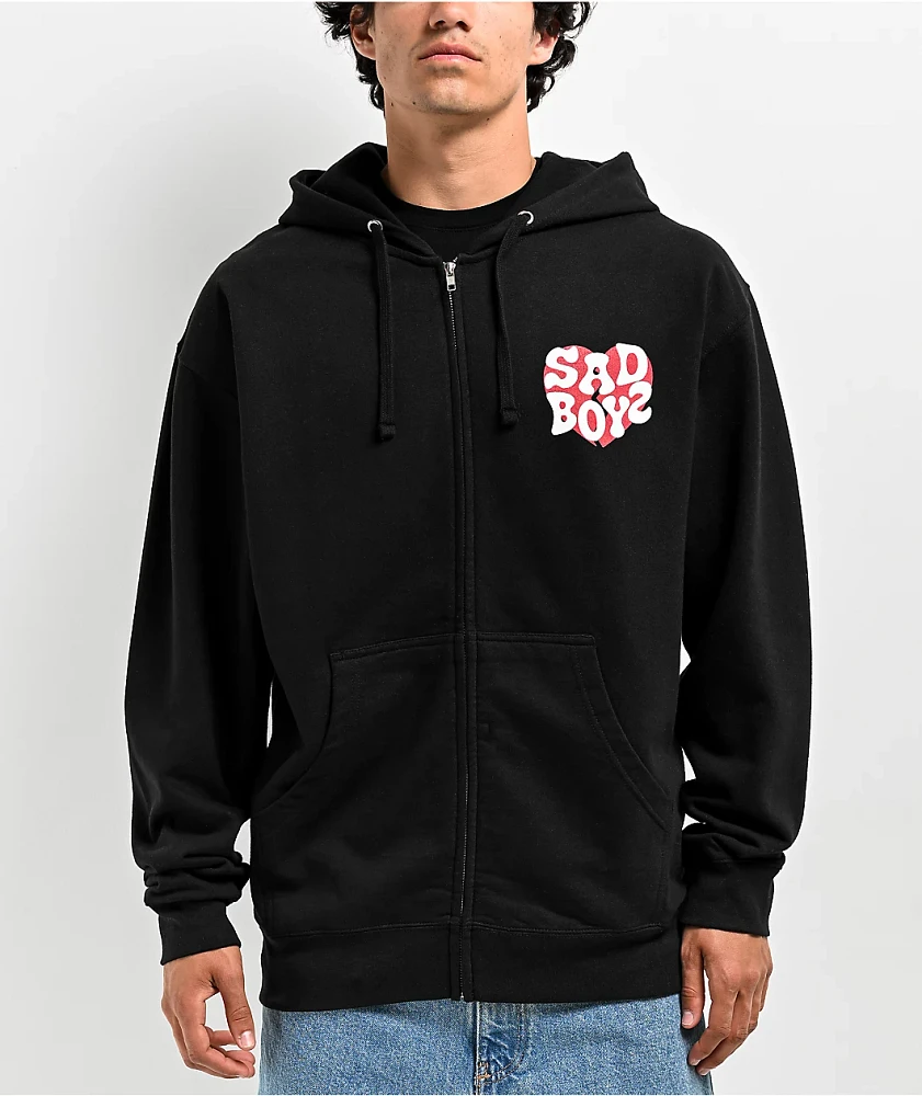 $AD BOYZ by Junior H Heart Black Zip Hoodie