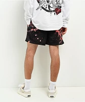 $AD BOYZ by Junior H X Lost Hills Barbed Wire Black Mesh Shorts