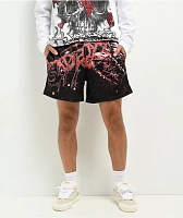 $AD BOYZ by Junior H X Lost Hills Barbed Wire Black Mesh Shorts