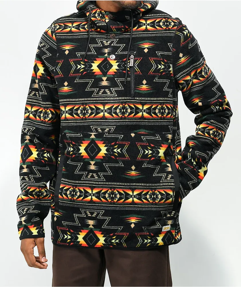  Dravus McKinley Black Geo Print Tech Fleece Jacket