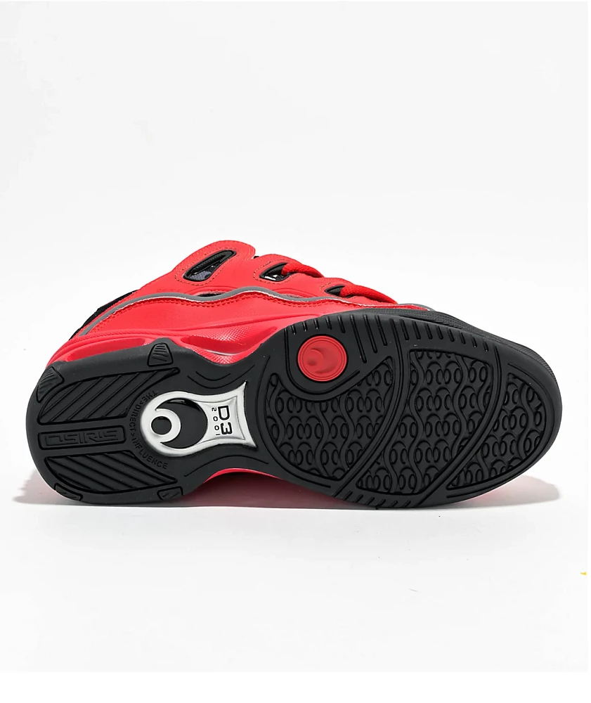  Osiris D3 2001 Red, Grey & Black Skate Shoes