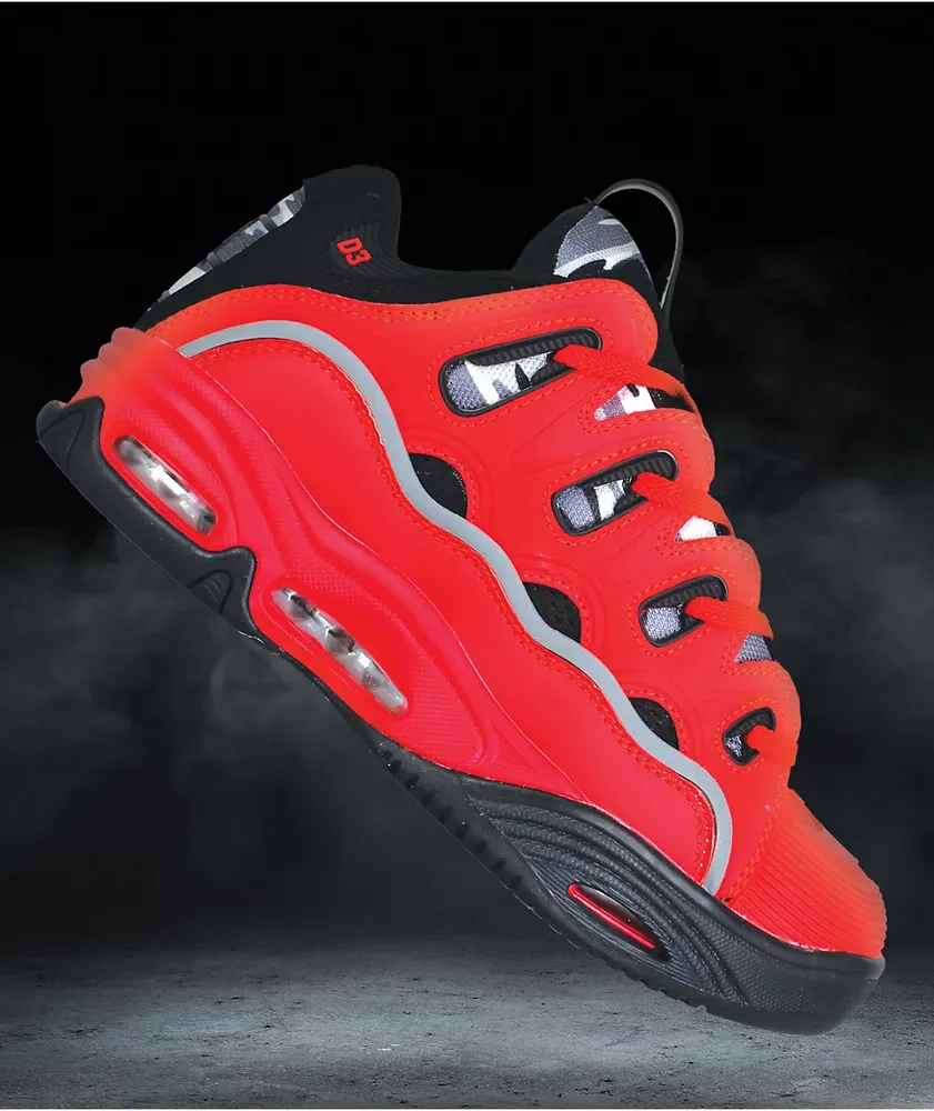  Osiris D3 2001 Red, Grey & Black Skate Shoes