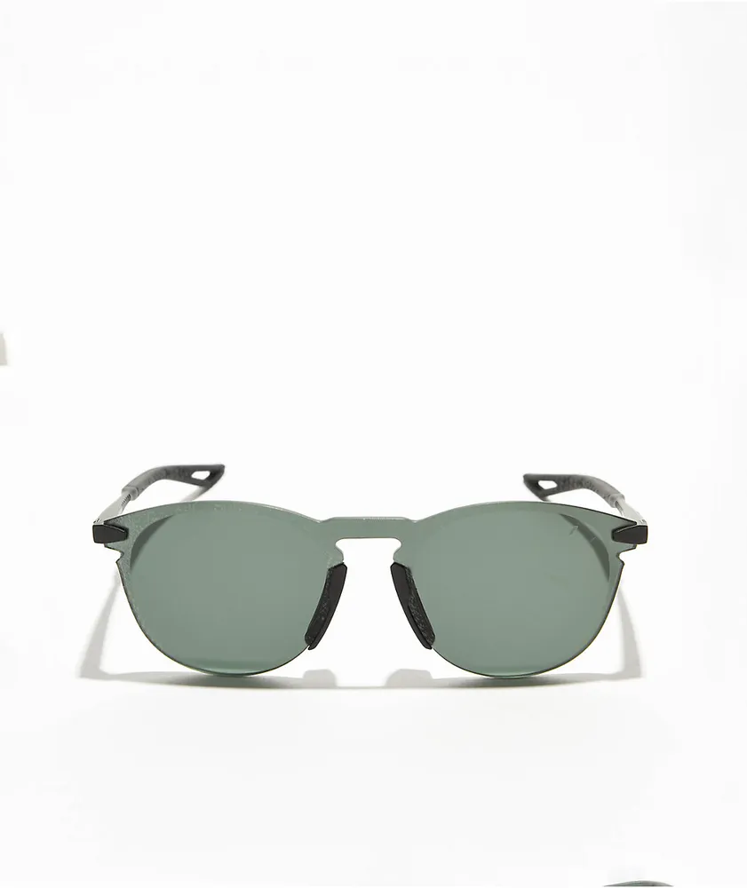 100% Legere Round Matte Black & Green Sunglasses