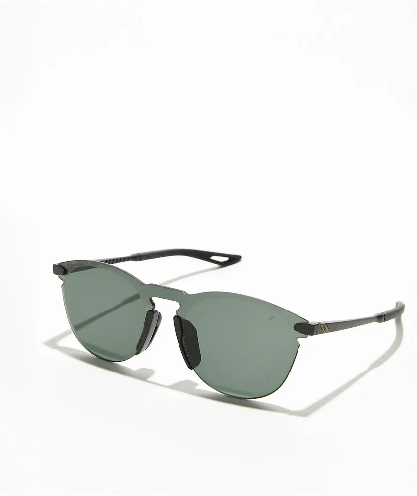 100percent 100% Legere Round Matte Black & Green Sunglasses