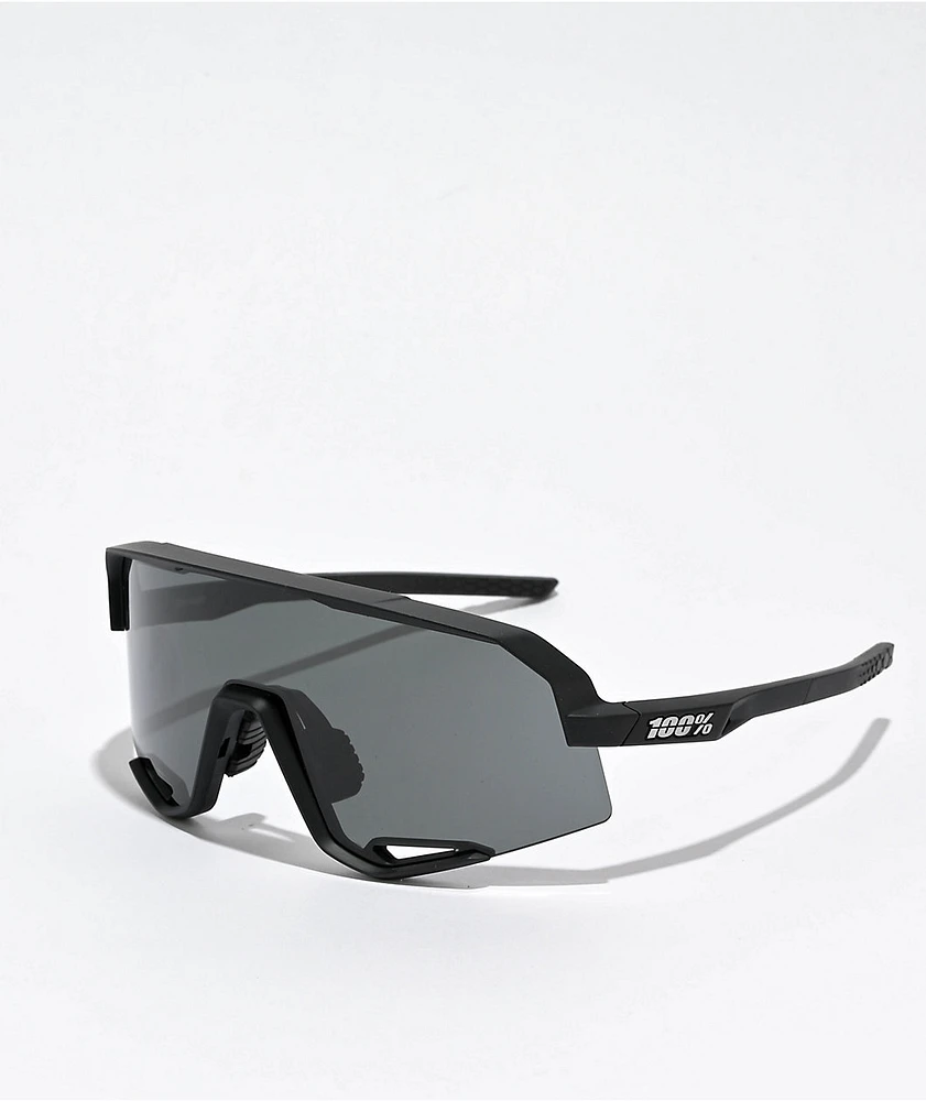 100% Slendale Matte Black & Smoke Sunglasses