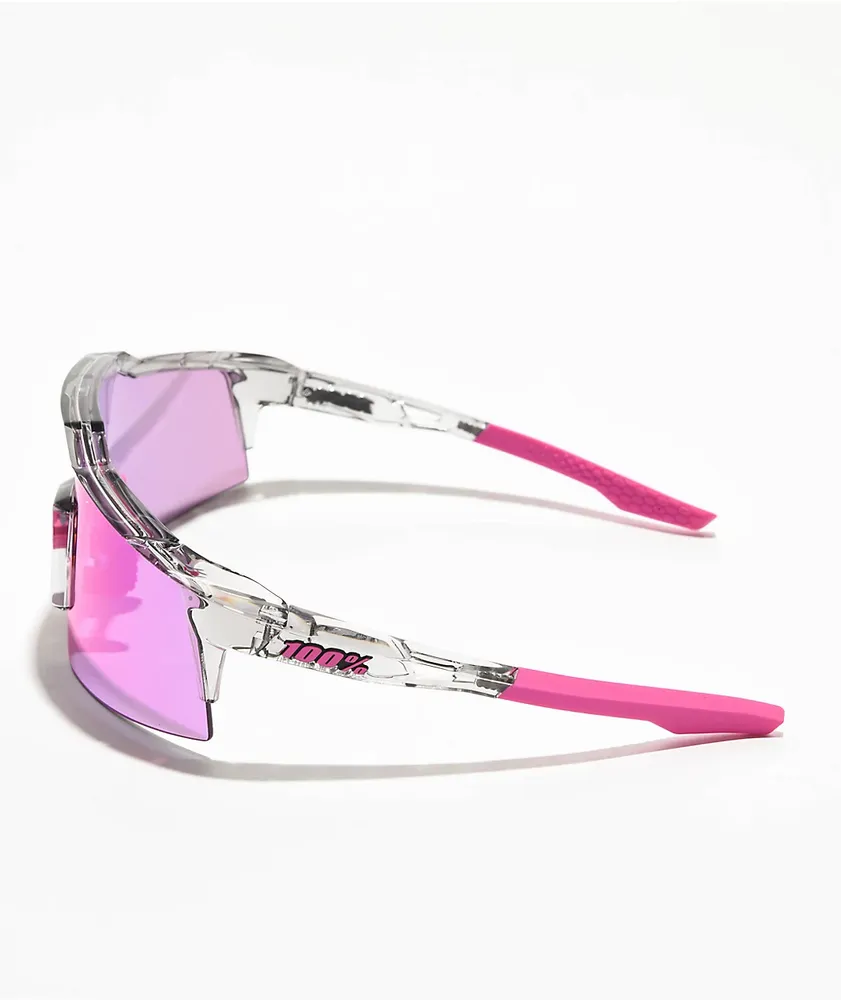 Speedster Pink & White Wrap Sunglasses