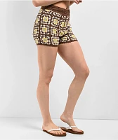 24COLOURS Brown Crochet Shorts