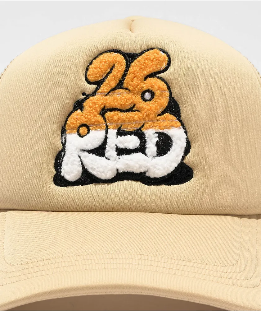 26 Red Astronaut Cat Cream Trucker Hat