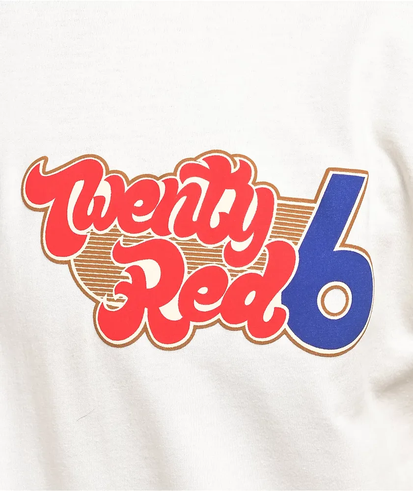 26 Red Big 6 Logo Cream T-Shirt