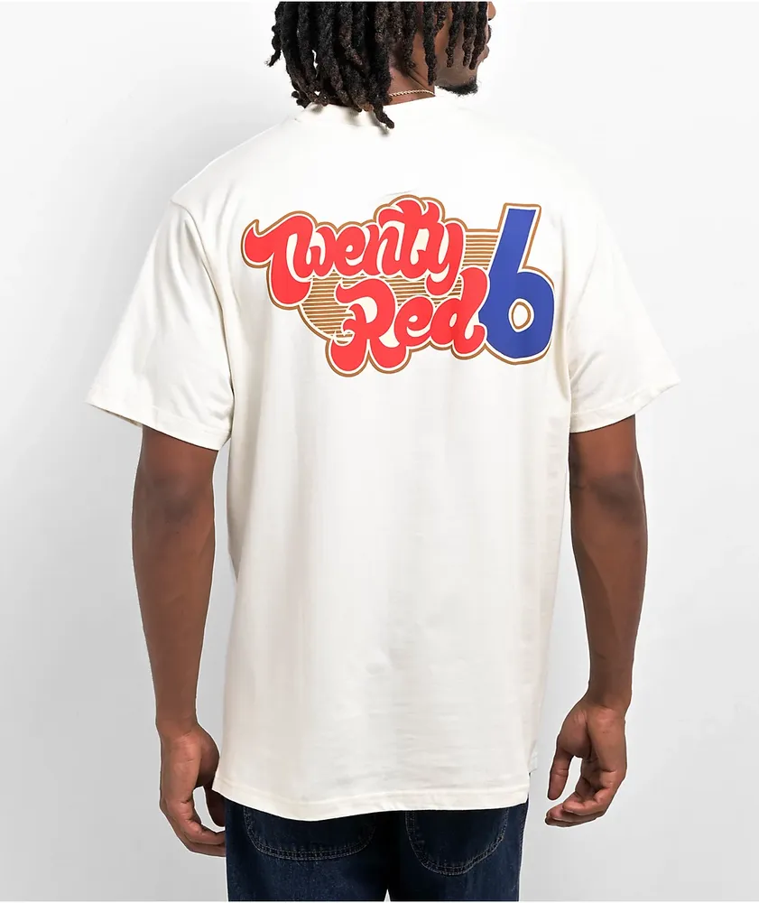 26 Red Big 6 Logo Cream T-Shirt