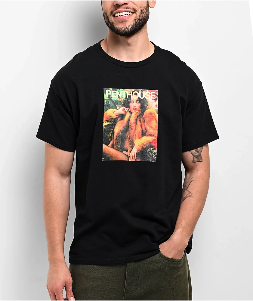 40s& Shorties x Penthouse Cover Girl Black T-Shirt