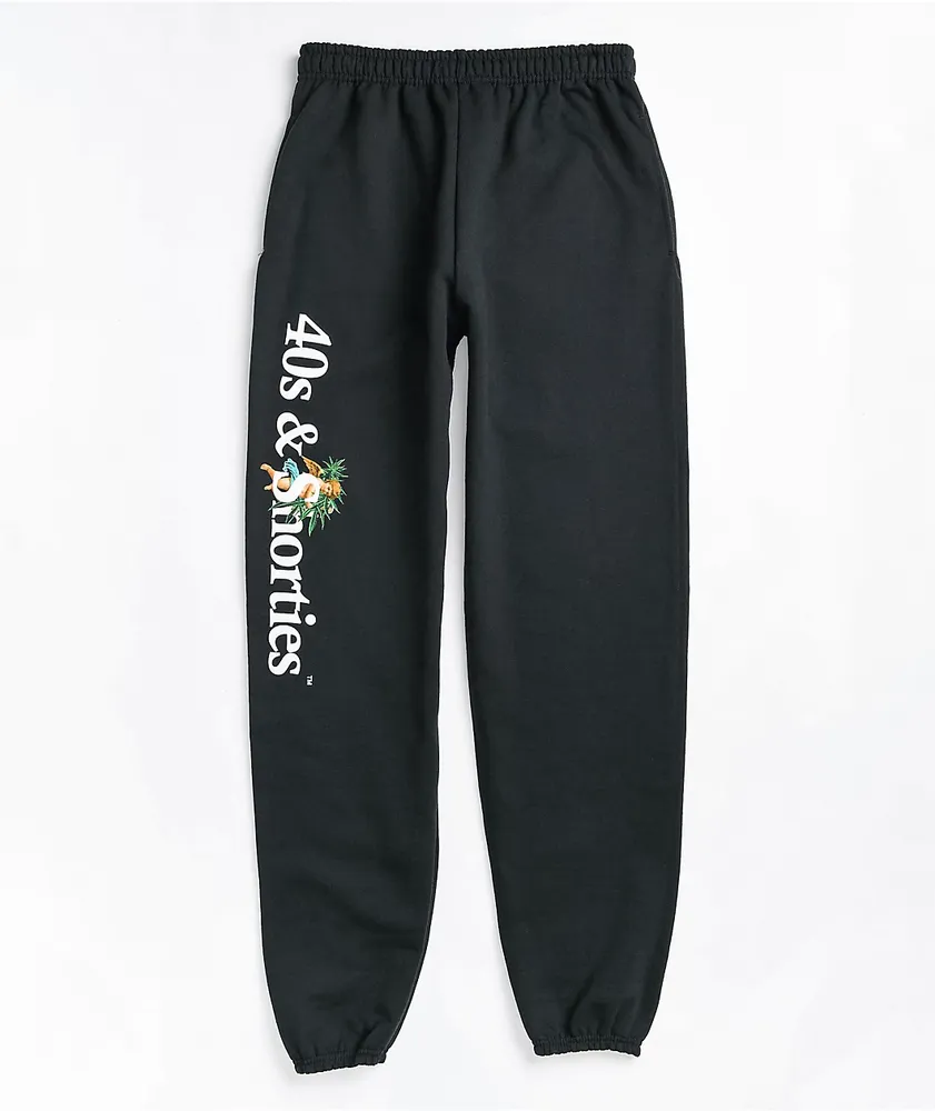 40s & Shorties Angel Plant Black Sweatpants