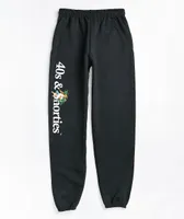 40s & Shorties Angel Plant Black Sweatpants