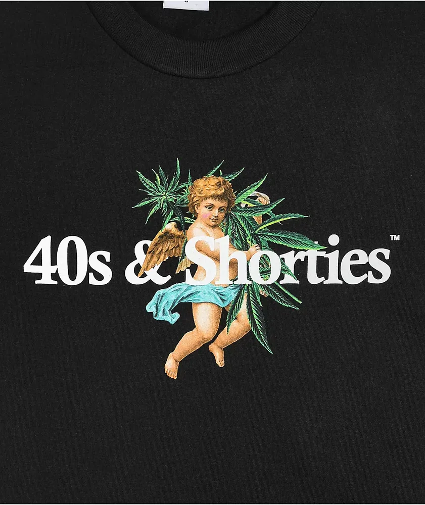40s & Shorties Angel Plant Black T-Shirt