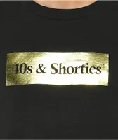 40s & Shorties Gold Box Logo Black T-Shirt