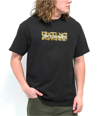 40s & Shorties Leopard Logo Black T-Shirt