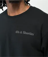 40s & Shorties Reflective Text Logo Black Long Sleeve T-Shirt