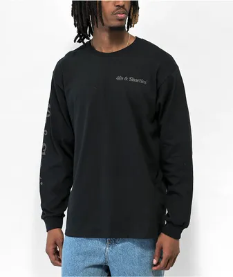 40s & Shorties Reflective Text Logo Black Long Sleeve T-Shirt