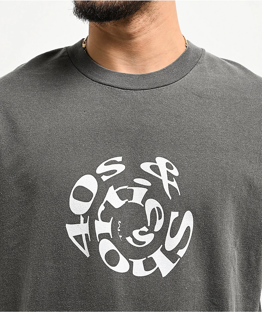 40s & Shorties Spiral Text Black Wash T-Shirt