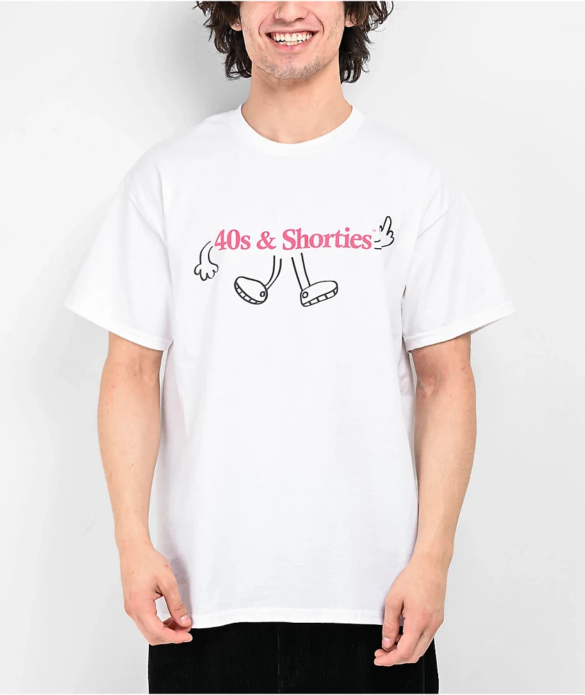 40s & Shorties Text Character White T-Shirt