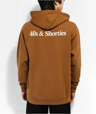40s & Shorties Text Logo Brown Hoodie