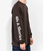 40s & Shorties Text Logo Brown Long Sleeve T-Shirt