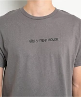 40s & Shorties x Penthouse Co-Branded Charcoal T-Shirt