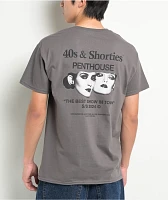 40s & Shorties x Penthouse Co-Branded Charcoal T-Shirt