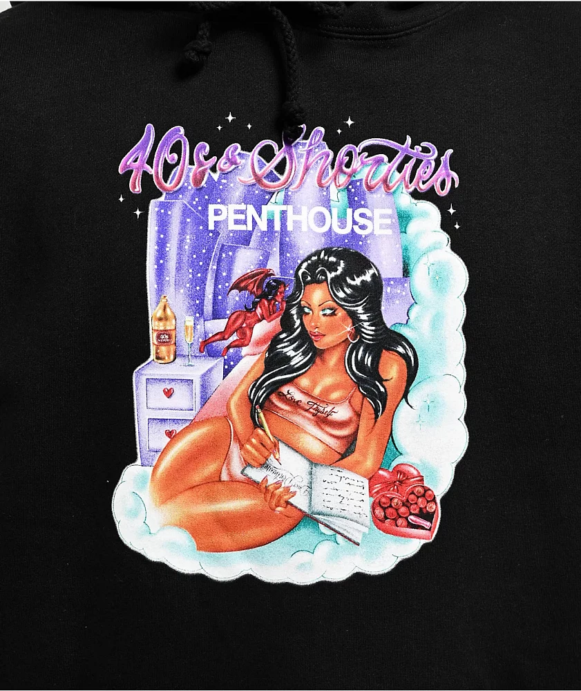 40s & Shorties x Penthouse Dream Girl Black Hoodie