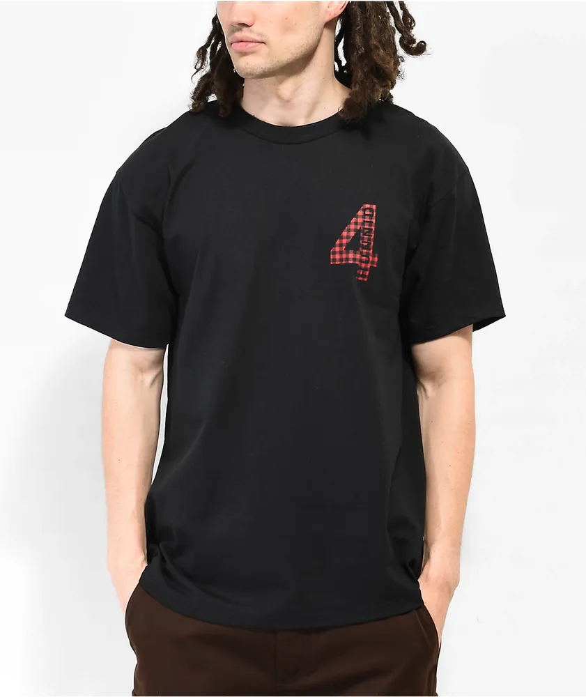 4Hunnid Buffalo Plaid Black T-Shirt