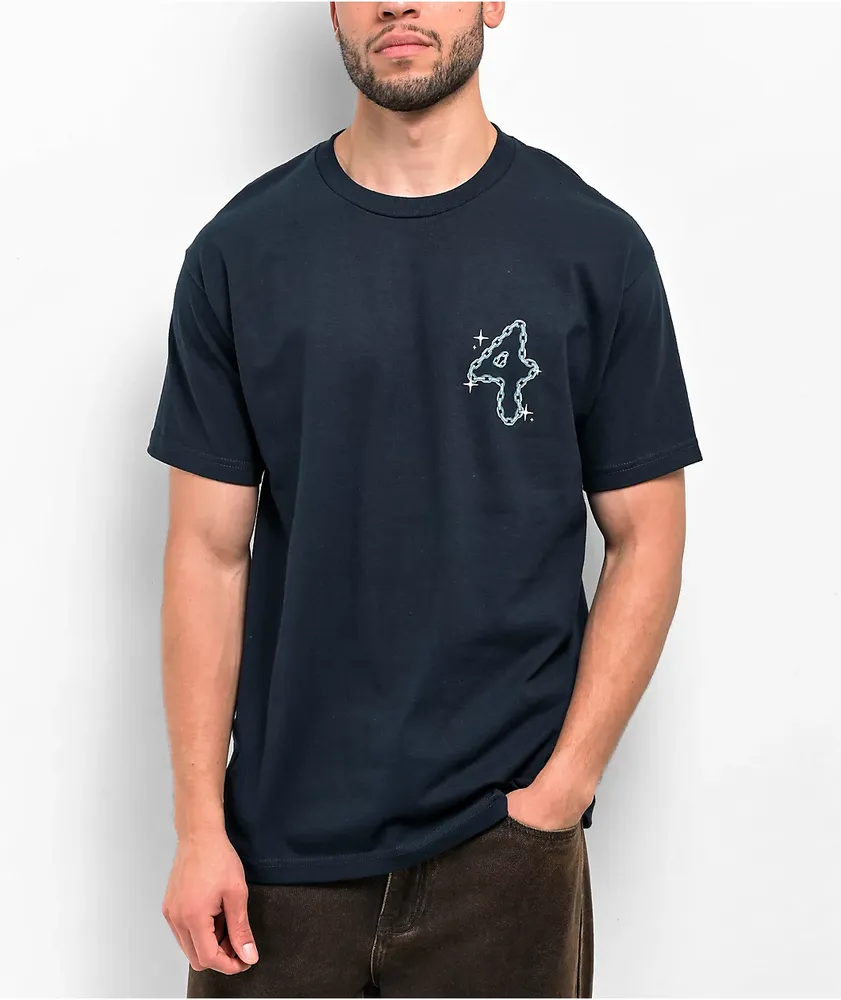 4Hunnid Chain Link Navy T-Shirt