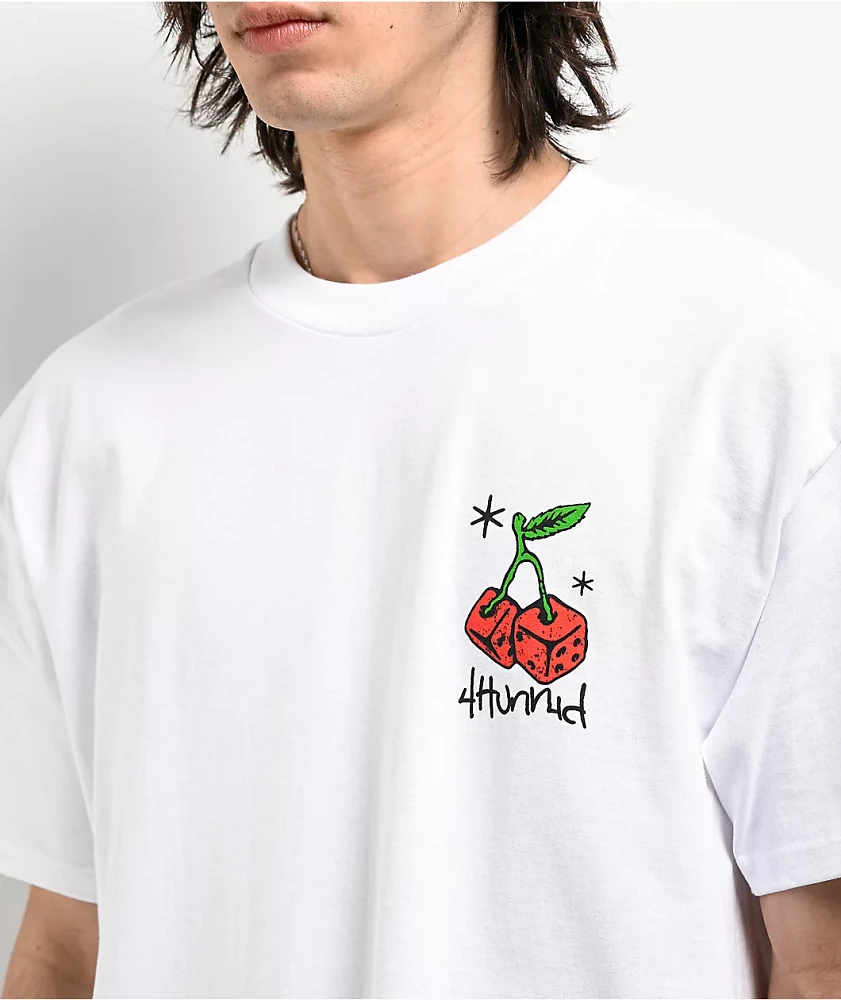 4Hunnid Cherry Dice White T-Shirt